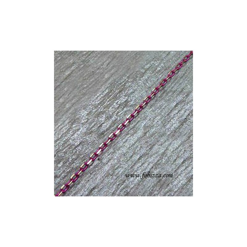 1 μέτρο, 2x3 χλστ, Χαλκός, Αλυσίδα Δίχρωμη, Χρυσά Σημεία, Φούξια