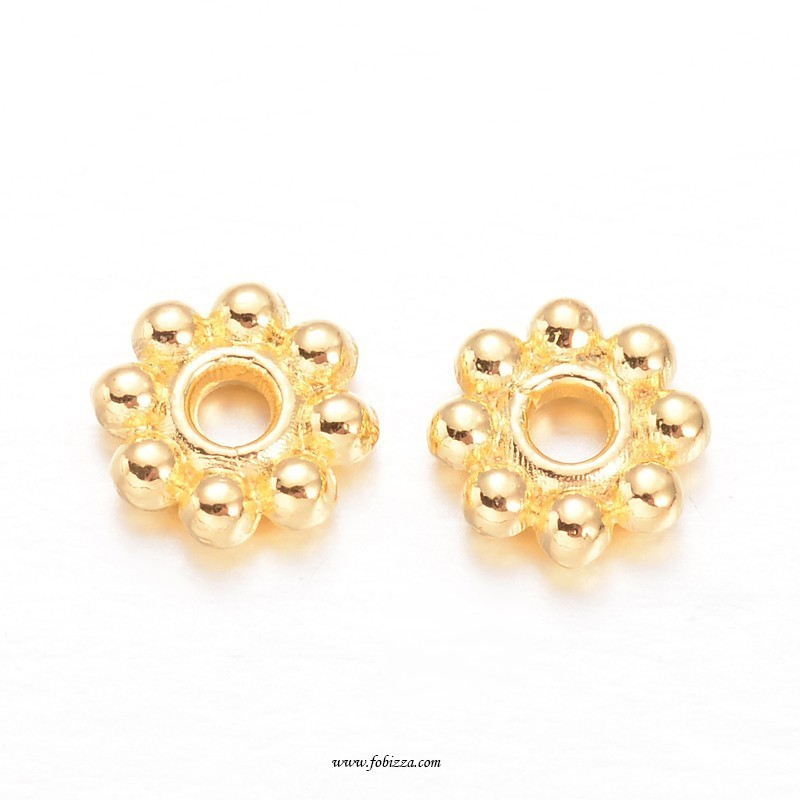 20 τεμ, 5x1,5 χλστ, Ορειχάλκινα Λουλούδια, Καπάκι, Χρυσό