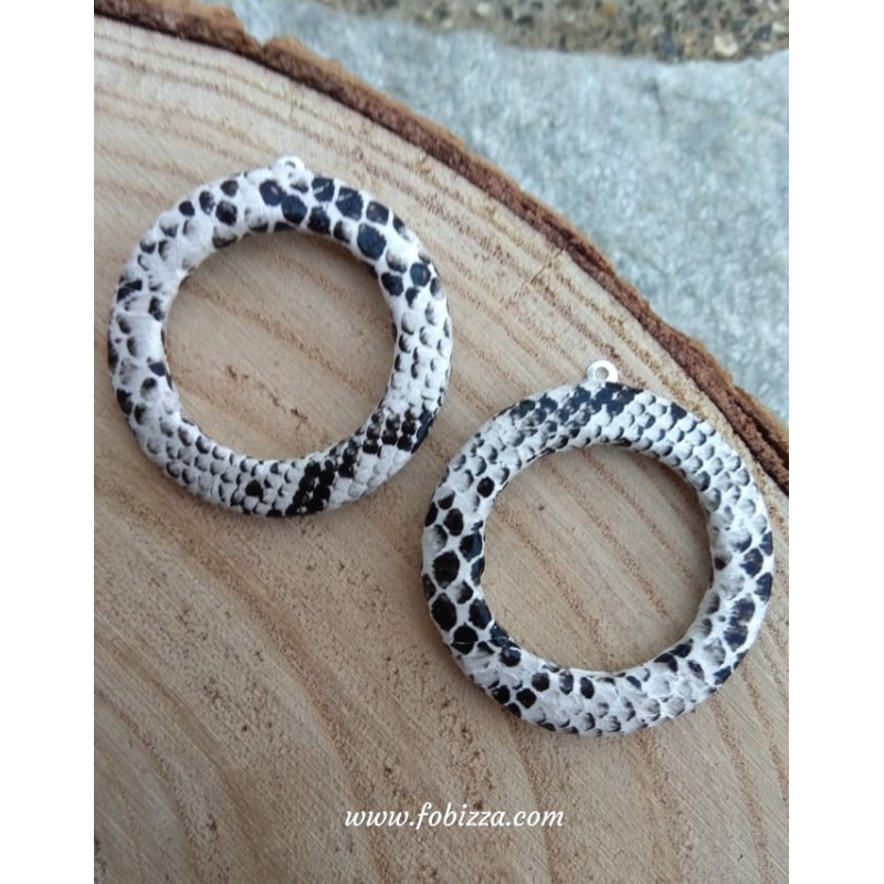 2 τεμ, 38x41 χλστ, Συνθετικό Δέρμα, Κρίκος, Κρεμαστό, Λευκό