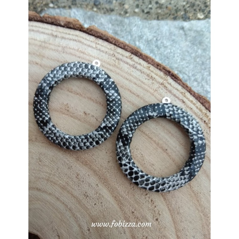 2 τεμ, 38x41 χλστ, Συνθετικό Δέρμα, Κρίκος, Κρεμαστό, Μαύρο