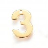 2 τεμ, 11x10 χλστ, 304 Ανοξείδωτο Ατσάλι, Αριθμός "3", Κρεμαστό, Χρυσό