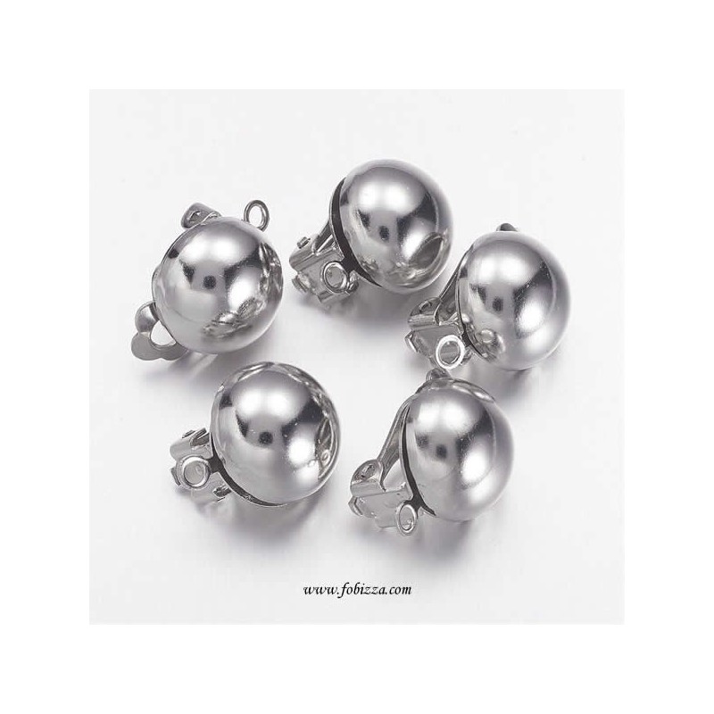 1 ζευγ, 20 χλστ, Ορείχαλκος, Σκουλαρίκια Κλιπ για Αυτιά χωρις Τρύπα, 1 Σύνδεσμο, Πλατίνα