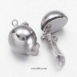 1 ζευγ, 20 χλστ, Ορείχαλκος, Σκουλαρίκια Κλιπ για Αυτιά χωρις Τρύπα, 1 Σύνδεσμο, Πλατίνα