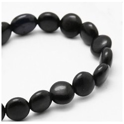 Συνθετική Χάντρα Τυρκουαζ, Φλατ Στρογγυλή, Μαύρο