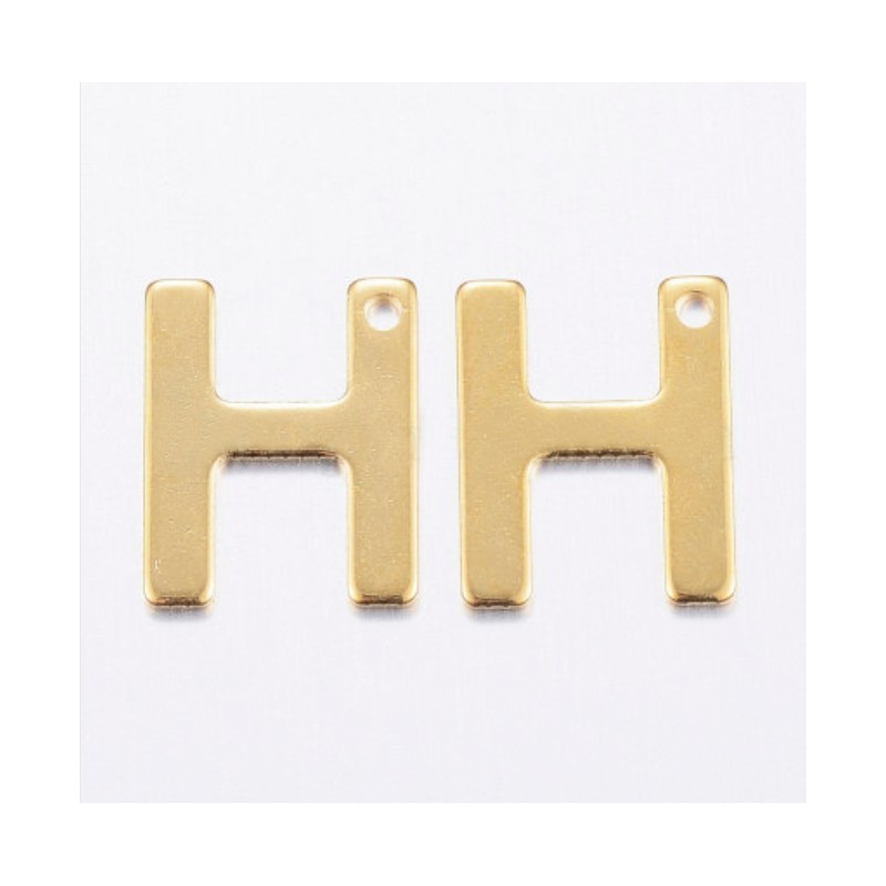 2 τεμ, 11x10 χλστ, 304 Ανοξείδωτο Ατσάλι, Γράμμα "H", Κρεμαστό, Χρυσό