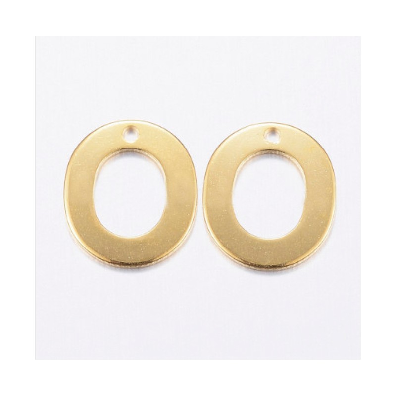 2 τεμ, 11x10 χλστ, 304 Ανοξείδωτο Ατσάλι, Γράμμα "O", Κρεμαστό, Χρυσό