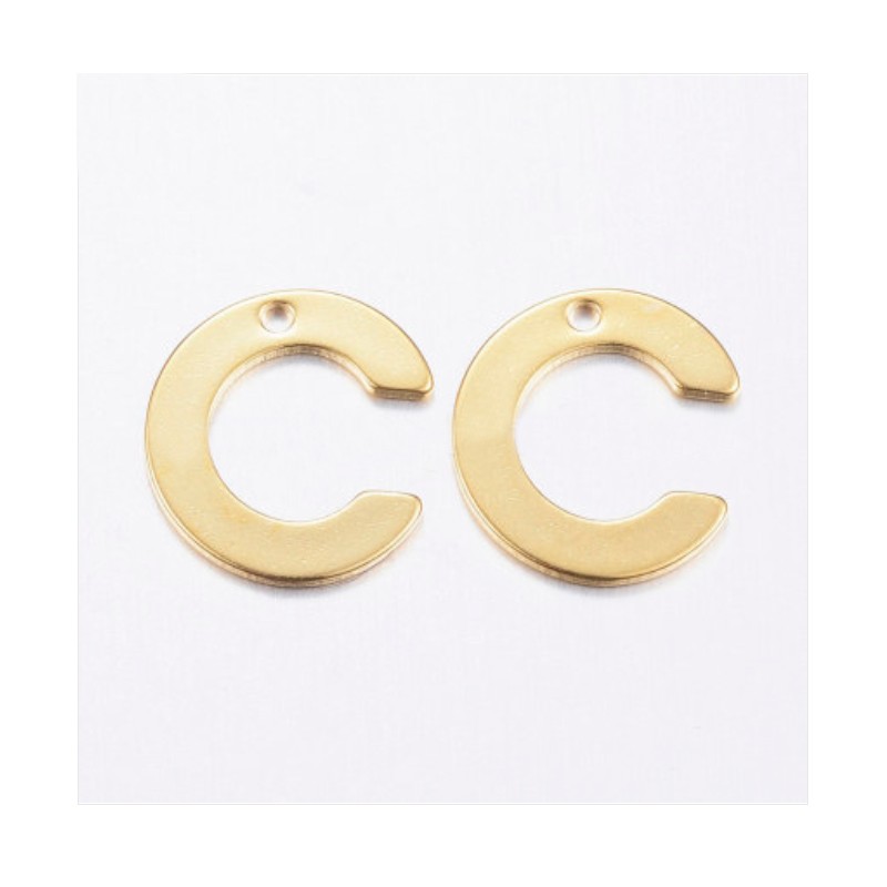 2 τεμ, 11x10 χλστ, 304 Ανοξείδωτο Ατσάλι, Γράμμα "C", Κρεμαστό, Χρυσό