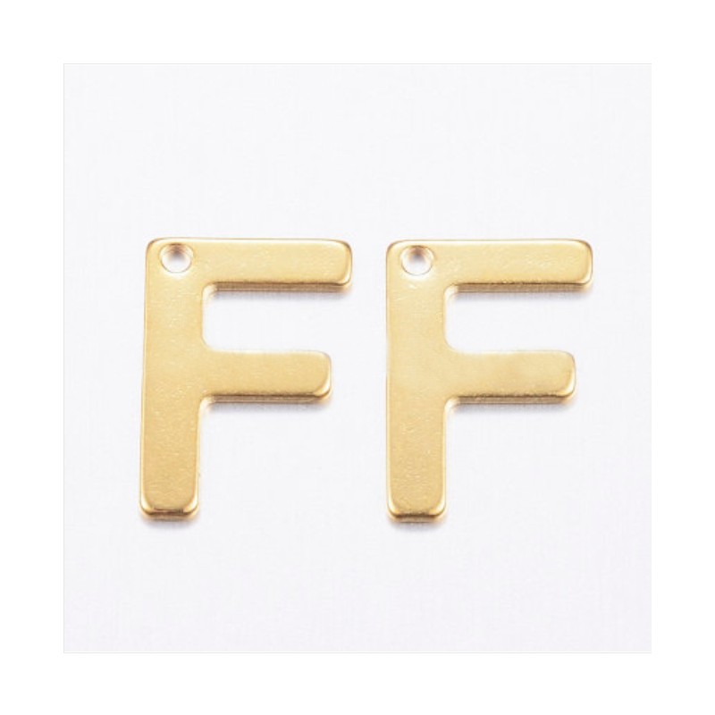 2 τεμ, 11x10 χλστ, 304 Ανοξείδωτο Ατσάλι, Γράμμα "F", Κρεμαστό, Χρυσό