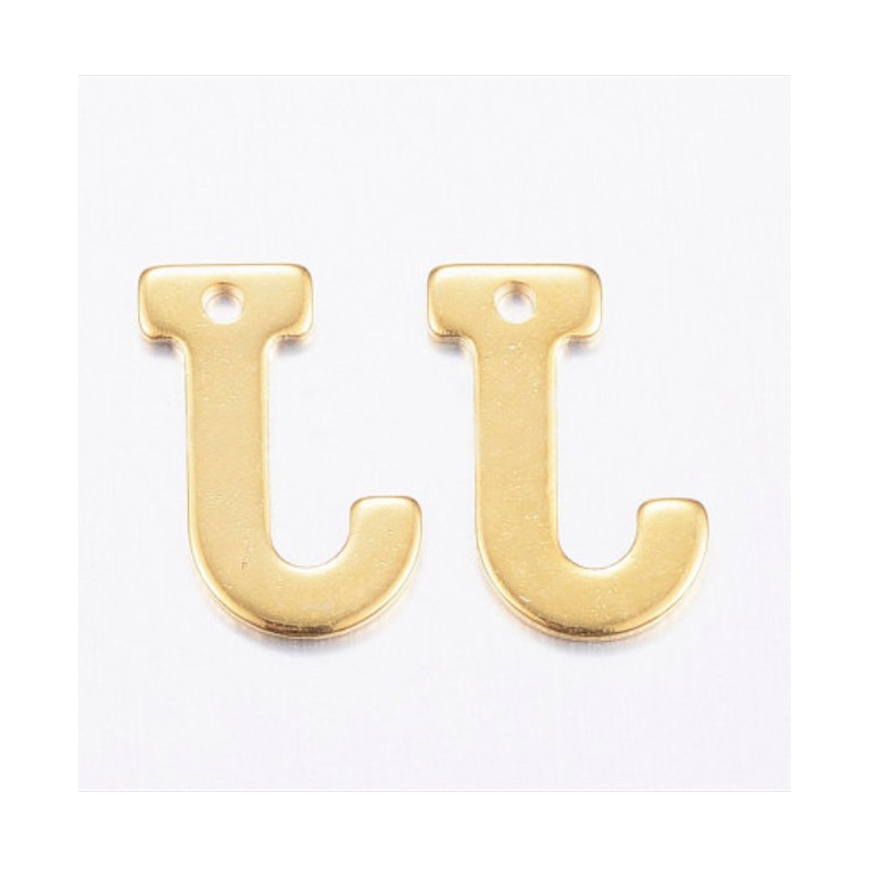 2 τεμ, 11x10 χλστ, 304 Ανοξείδωτο Ατσάλι, Γράμμα "J", Κρεμαστό, Χρυσό