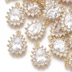 Επιχρυσωμένο με 18Κ Χρυσό, Ζιρκόν, Δάκρυ, Χρυσό