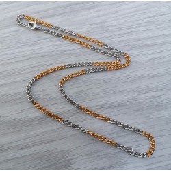 48 εκατ, 3 χλστ πάχος, 304 Ανοξείδωτο Ατσάλι, Αλυσίδα Λαιμού, Κολιέ, Χρυσό και Ατσάλι