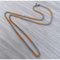 3 χλστ πάχος, 304 Ανοξείδωτο Ατσάλι, Αλυσίδα Λαιμού, Κολιέ, Χρυσό και Ατσάλι