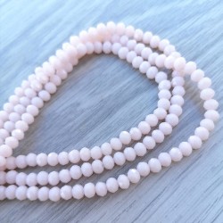 94 τεμ, 6x4 χλστ, Πολύπλευρα Κρυσταλλάκια, Χάντρα, Ανοιχτό Ροζ (GLF-6x4MM-OP)