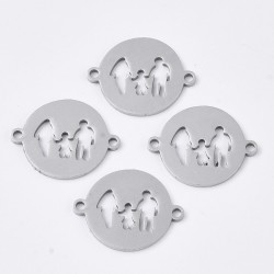 1 τεμ, 19x15 χλστ, 201 Ανοξείδωτο Ατσάλι, Οικογένεια, Φλατ Στρογγυλο με Συνδέσμους, Ατσαλιού