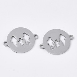 1 τεμ, 19x15 χλστ, 201 Ανοξείδωτο Ατσάλι, Οικογένεια, Φλατ Στρογγυλο με Συνδέσμους, Ατσαλιού