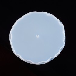 1 τεμ, 16 εκατ, Καλούπια Σιλικόνης, για DIY Κατασκευές με Υγρό Γυαλί, Επίπεδο Στρογγυλό, Λευκό