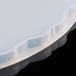 1 τεμ, 16 εκατ, Καλούπια Σιλικόνης, για DIY Κατασκευές με Υγρό Γυαλί, Επίπεδο Στρογγυλό, Λευκό