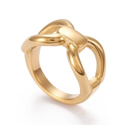 1 τεμ, 6~9 Νο, 16~19 χλστ εσωτ. διάμ, 304 Ανοξείδωτο Ατσάλι, Δαχτυλίδι, Χρυσό