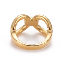 1 τεμ, 6~9 Νο, 16~19 χλστ εσωτ. διάμ, 304 Ανοξείδωτο Ατσάλι, Δαχτυλίδι, Χρυσό