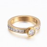 1 τεμ, 6~8 Νο, 16~18 χλστ εσωτ. διάμ, 304 Ανοξείδωτο Ατσάλι, Δαχτυλίδι με Διαμαντάκι Ζιρκόν, Χρυσό