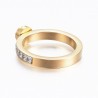 1 τεμ, 6~8 Νο, 16~18 χλστ εσωτ. διάμ, 304 Ανοξείδωτο Ατσάλι, Δαχτυλίδι με Διαμαντάκι Ζιρκόν, Χρυσό