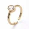 1 τεμ, 17 χλστ εσωτ. διαμετ, Επίχρυσο Δαχτυλίδι με 18Κ Χρυσό και Ζιρκόν, Οβάλ Μονόπετρο, ΡυθμιζόμενοΧρυσό