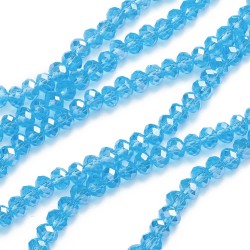 100 τεμ, 4x3 χλστ, Πολύπλευρη Χάντρα, Κρύσταλλο, Τυρκουάζ