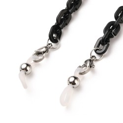 80 εκατ, 9x6.5 χλστ καθε κρίκος, Ακρυλική Αλυσίδα για Γυαλιά με Χρυσά Στοιχεία, Επιλογής