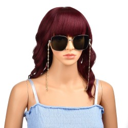 76 εκατ, 10x5x2 χλστ μάτι, 304 Ανοξείδωτο Ατσάλι, Χειροποίητη Αλυσίδα με Γυάλινα Ματάκια, Χρυσό Βάση, Πολύχρωμα