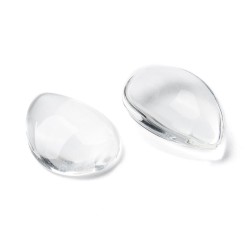 10 τεμ, 25x18x5 χλστ, Γυάλινα Καμπουσόν, Φλατ στο πίσω μέρος, Δάκρυ, Διαφανές