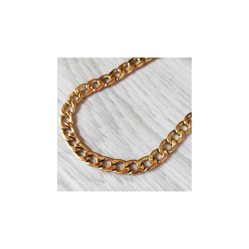 1 μέτρο, 8 χλστ πλάτος, 316 Ατσάλι Τιτανίου, Αλυσίδα, Χρυσό