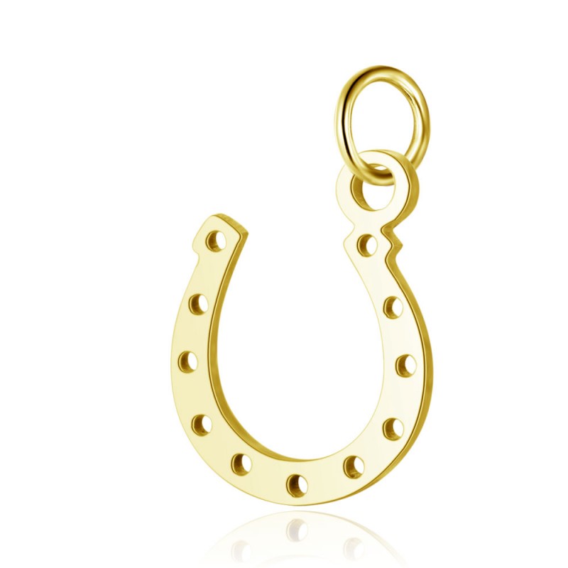 1 τεμ, 14x10 χλστ, 201 Ανοξείδωτο Ατσάλι, Πέταλο, Γούρι, Κρεμαστό, Χρυσό