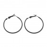 1 ζευγ, 40x2 χλστ, 201 Ανοξείδωτο Ατσάλι, Σκουλαρίκια Κρίκος, Μαύρο