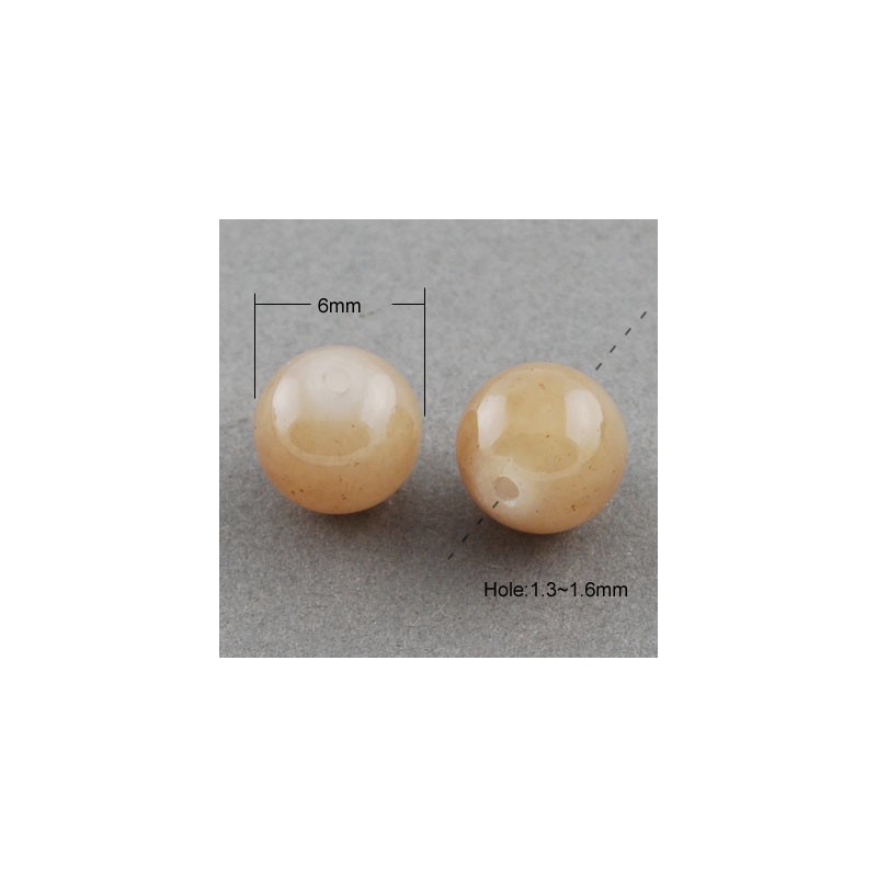 140 τεμ, 6 χλστ, Απομιμήση Αχάτη, Ακρυλικές Χάντρες, Στρογγυλή, Μπεζ