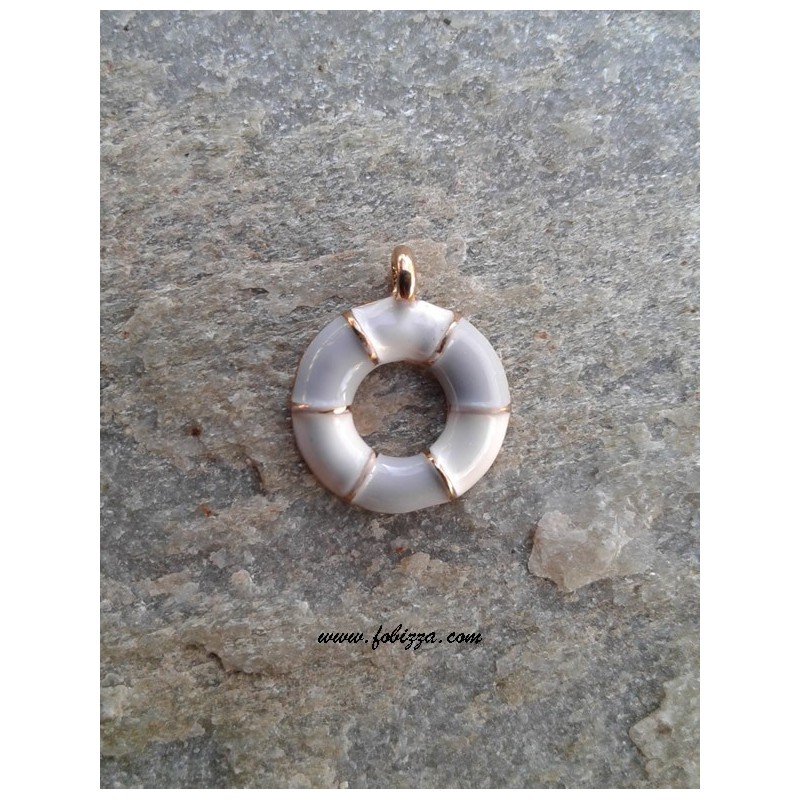 1 τεμ, 15x13 χλστ, Τρύπα: 1 χλστ, Μεταλλικό, Σωσίβιο, Άσπρο-Γκρί