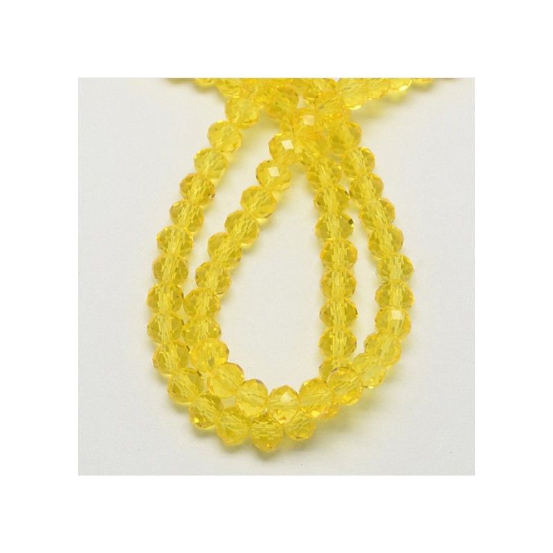 140 τεμ, 4x3 χλστ, Πολύπλευρη Χάντρα, Κρύσταλλο, Κίτρινο