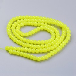 140 τεμ, 6 χλστ, Απομίμηση Νεφρίτη Γυάλινες Χάντρες σε Σκέλη, Κίτρινο