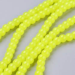 140 τεμ, 6 χλστ, Απομίμηση Νεφρίτη Γυάλινες Χάντρες σε Σκέλη, Κίτρινο