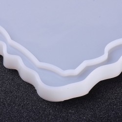 1 τεμ, 180x130 χλστ, Καλούπια Σιλικόνης, DIY Κατασκευές με Υγρό Γυαλί, Καλούπι για Φωτογραφοθήκη Ζικ-Ζακ, Λευκό