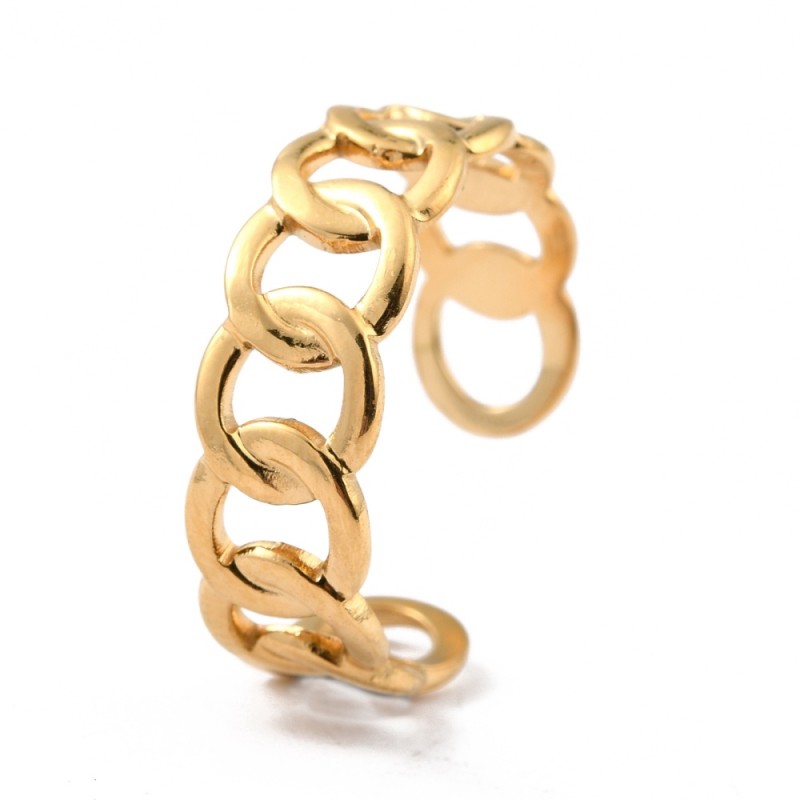 1 τεμ, 7 χλστ πλάτος, 304 Ανοξείδωτο Ατσάλι, Ρυθμιζόμενο Δαχτυλίδι Αλυσίδα, Χρυσό