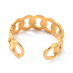 1 τεμ, 7 χλστ πλάτος, 304 Ανοξείδωτο Ατσάλι, Ρυθμιζόμενο Δαχτυλίδι Αλυσίδα, Χρυσό