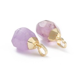 1 τεμ, 19~21 χλστ, Φυσικός Ημιπολύτιμοι Λίθοι με Χρυσά Στοιχεία, Πολύπλευρη Κοπή, Κρεμαστό, Επιλογή