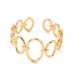 1 τεμ, 11 χλστ πλάτος, 304 Ανοξείδωτο Ατσάλι, Ρυθμιζόμενο Δαχτυλίδι, Κύκλοι, Χρυσό και Ασημί