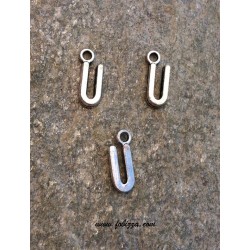 2 τεμ, 16x6 χλστ, Μεταλλικά Γράμματα  με 1 Σύνδεσμο, "U", Ασημί