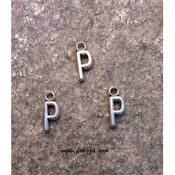 2 τεμ, 16x6 χλστ, Μεταλλικά Γράμματα  με 1 Σύνδεσμο, "P", Ασημί