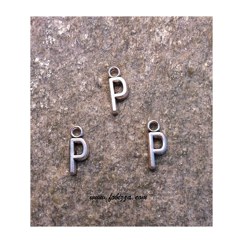 2 τεμ, 16x6 χλστ, Μεταλλικά Γράμματα  με 1 Σύνδεσμο, "P", Ασημί