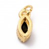 2 τεμ, 9x4 χλστ, Επιχρυσωμένο με 18Κ Χρυσό, Ζιρκόν, Οβάλ, Κρεμαστό, Χρυσή Βάση, Μαύρο
