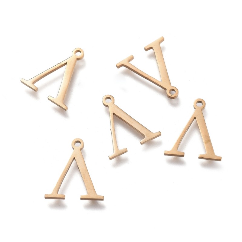 1 τεμ, 12x10x2.5 χλστ, 304 Ανοξείδωτο Ατσάλι, Γράμμα "Λ", Κρεμαστό, Χρυσό