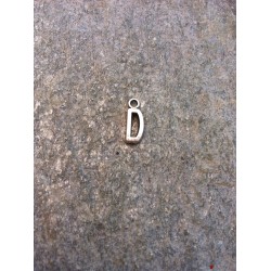 2 τεμ, 16x6 χλστ, Μεταλλικά Γράμματα  με 1 Σύνδεσμο, "D", Ασημί