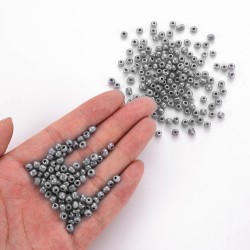 15γρ/200 τεμ. περίπου, 4 χλστ, Γυάλινες Χάνδρες, Σπόρος, Γκρί